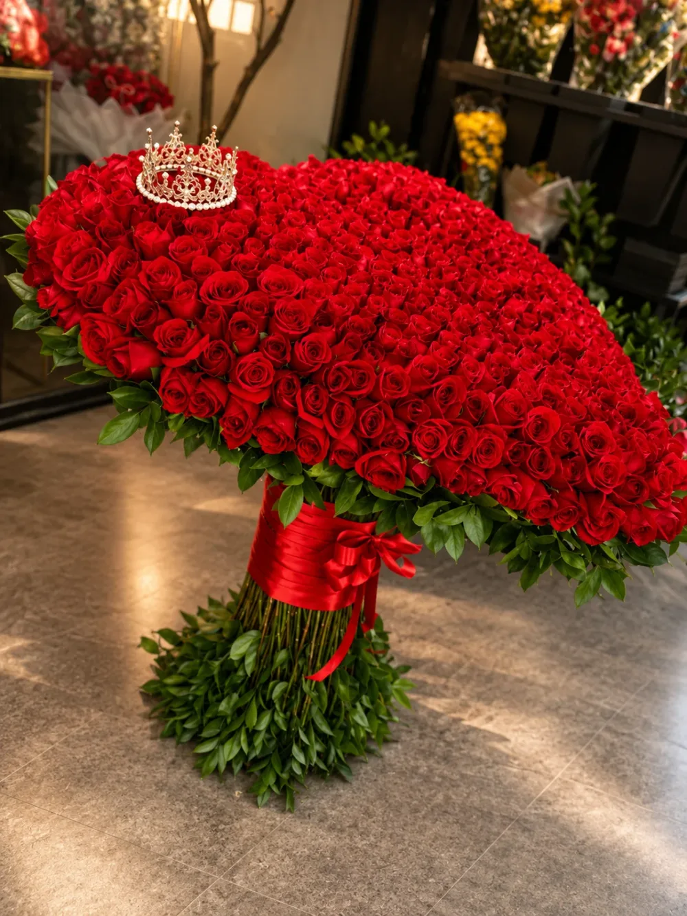 Mega corazón de rosas
